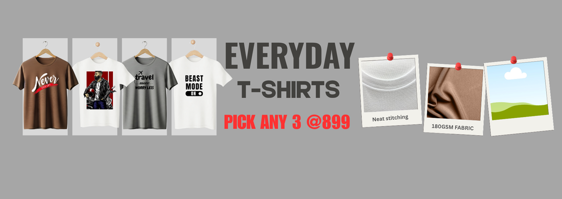 Pick Any 3 Premium Tees for ₹899: The Veluro 180 GSM Difference