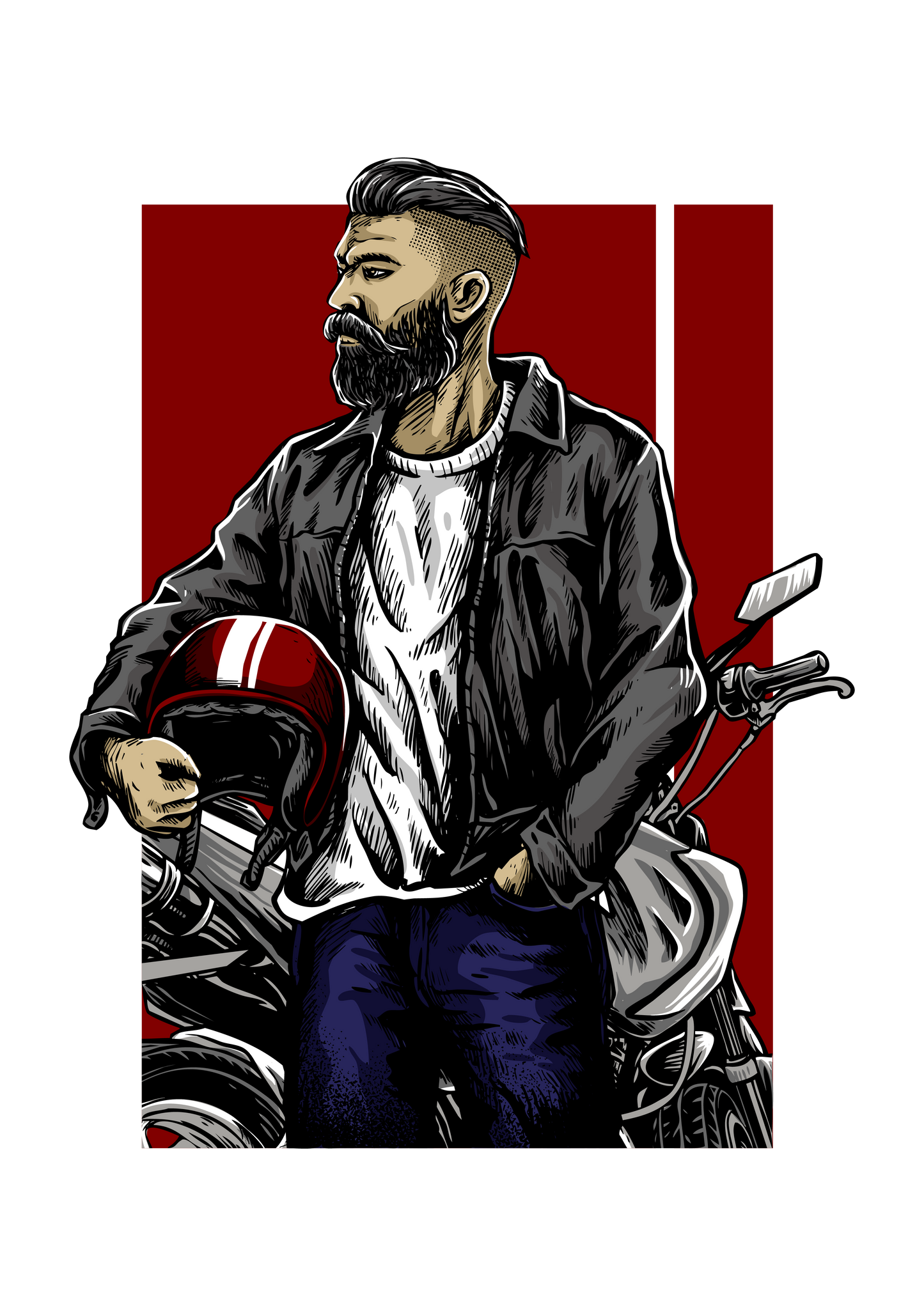 Crew neck  Biker tshirt