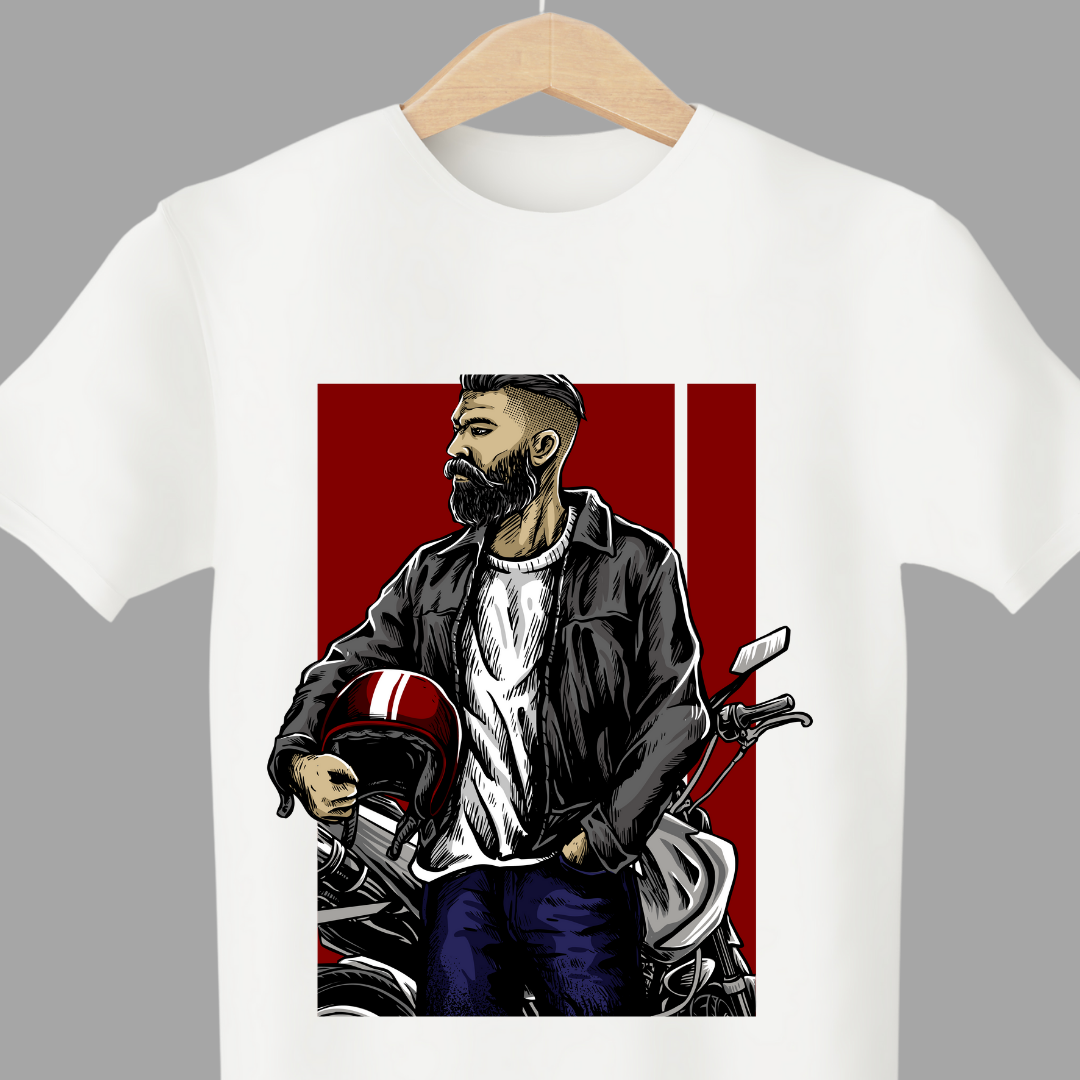 Crew neck  Biker tshirt